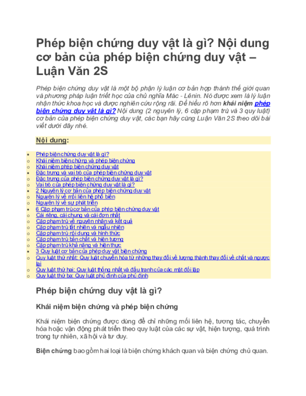 Pdf phép biện chứng duy vật nguyên lý quy luật và các cặp phạm trù cơ bản